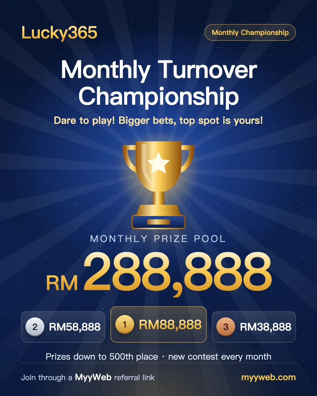 Lucky365 · Prize pool poster